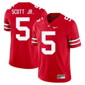 Men's Go Bucks College Football Scarlet Game Aaron Scott Jr. #5 Jerseys 493377-702