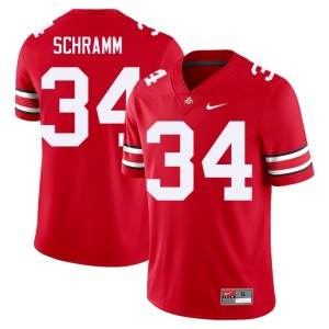 Mens Brennen Schramm #34 Scarlet College Football Ohio State High School Jerseys 967162-364