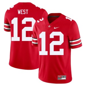 Men's #12 OSU Bryce West University College Football Scarlet Jerseys 591218-189