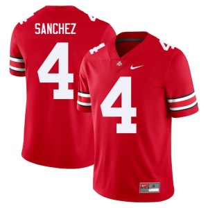 Men's The Fighting Buckeyes College Football Official Scarlet Devin Sanchez #4 Jerseys 367810-191