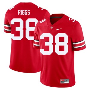 Men #38 High School Eli Riggs College Football Ohio State Scarlet Jersey 789051-383