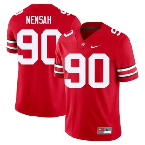 Men's #90 2025 Scarlet College Football Eric Mensah Buckeye Nation Jersey 964995-108