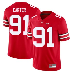 Men #91 Stitched Jarquez Carter Scarlet College Football OSU Buckeyes Jersey 195073-571