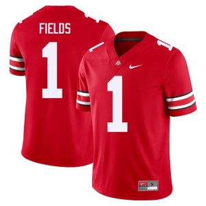 Men's The Ohio State #1 Justin Fields Limited College Football Scarlet Jerseys 453891-628