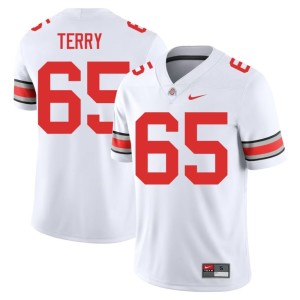 Men's #65 Game Ohio State Justin Terry White College Football Jersey 730735-755