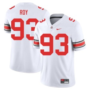 Mens Ohio State #93 Maxwell Roy College Football NCAA White Jerseys 710764-707
