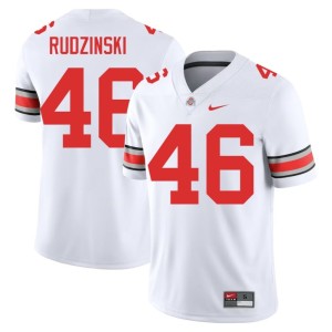 Men 2025-26 White #46 Ryan Rudzinski Go Bucks College Football Jersey 314147-250