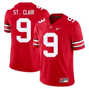 Men #9 Tavien St. Clair Buckeye Nation Scarlet College Football High School Jerseys 105456-981