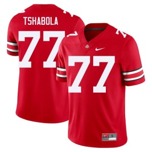 Men College Football Scarlet The Fighting Buckeyes #77 Tegra Tshabola Embroidery Jerseys 948075-517