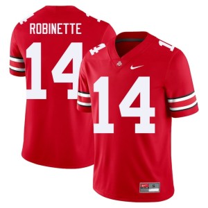 Men's Go Bucks College Football Replica #14 Trey Robinette Scarlet Jerseys 342592-136