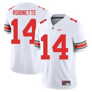 Mens Trey Robinette College Football Ohio State #14 Limited White Jerseys 825331-858