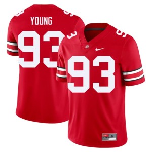 Mens College Football Scarlet University Buckeye Nation #93 Brady Young Jersey 255480-135