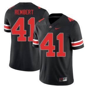 Men's Braxton Rembert College Football Game #41 Blackout Ohio State Jersey 390355-692