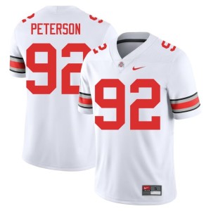 Men University #92 Cooper Peterson College Football Go Bucks White Jerseys 696279-484