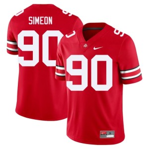 Men's Scarlet College Football Buckeye Nation #90 Damari Simeon NCAA Jersey 165511-679