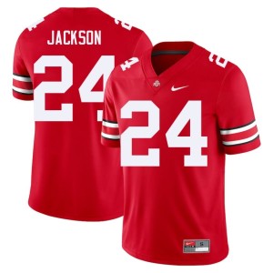 Men Stitched College Football Buckeye Nation Ja'Kobi Jackson Scarlet #24 Jerseys 739431-299