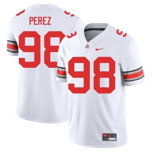 Men's College Football White OSU Jamir Perez Stitched #98 Jerseys 516600-564