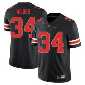 Men Khary Wilder Blackout Stitched #34 The Buckeyes College Football Jersey 306194-100