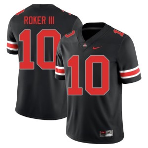 Mens Blackout College Football Ohio State Leroy Roker III Replica #10 Jersey 868540-804