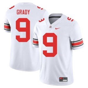 Men's Zion Grady College Football #9 OSU Buckeyes University White Jerseys 609113-169