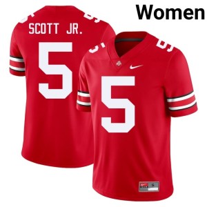 Womens Aaron Scott Jr. #5 College Football Scarlet Replica OSU Jersey 441481-682