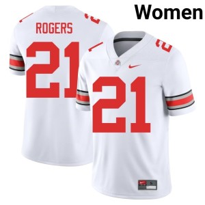 Women's 2025 College Football White Ohio State #21 Anthony Rogers Jersey 639977-752