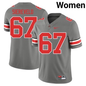 Womens Austin Siereveld #67 Replica College Football Ohio State Grey Jerseys 100189-524