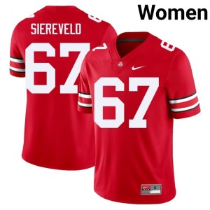 Womens #67 Scarlet Stitched College Football Go Bucks Austin Siereveld Jerseys 143274-263