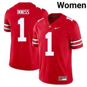 Womens Brandon Inniss Scarlet #1 Embroidery College Football OSU Jerseys 657509-902