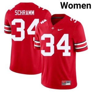 Womens #34 Game Scarlet College Football Ohio State Brennen Schramm Jerseys 624279-707