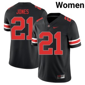 Women College Football NCAA Ohio State #21 Blackout Brenten Jones Jersey 657571-147