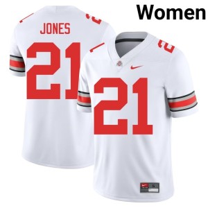 Women Brenten Jones Ohio State Buckeyes College Football White #21 2025-26 Jersey 996395-213