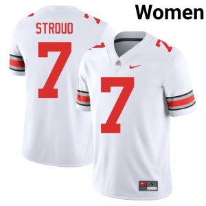 Womens #7 College Football C.J. Stroud Replica Buckeye Nation White Jersey 644722-879