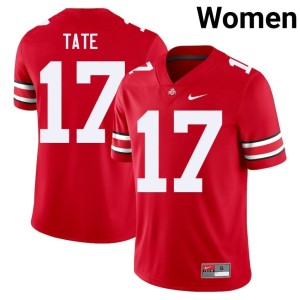 Women Carnell Tate #17 Buckeye Nation College Football Stitched Scarlet Jerseys 560286-685