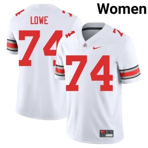 Women White Replica Carter Lowe #74 Go Bucks College Football Jerseys 732989-376
