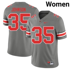 Womens College Football Grey 2025 #35 Collin Johnson Ohio State Buckeyes Jerseys 932383-179