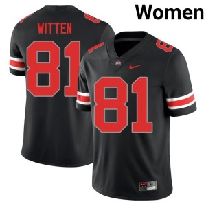 Women's #81 College Football Official Blackout Damarion Witten The Fighting Buckeyes Jerseys 389874-922