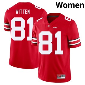 Women's The Buckeyes Scarlet #81 Official Damarion Witten College Football Jersey 468211-101