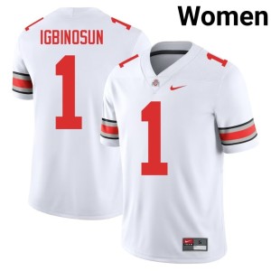 Womens College Football #1 White University OSU Buckeyes Davison Igbinosun Jersey 303638-624