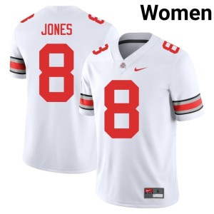 Womens Buckeye Nation White De'Zie Jones 2025 College Football #8 Jerseys 975661-743