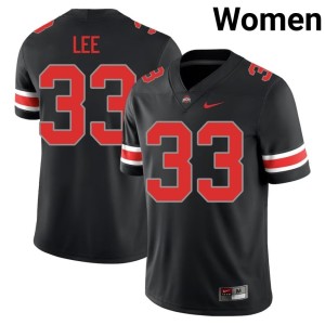 Women's #33 Eli Lee College Football Blackout The Fighting Buckeyes Game Jerseys 293557-410