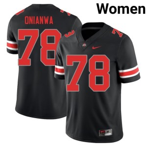 Women College Football NCAA Blackout The Fighting Buckeyes #78 Ethan Onianwa Jerseys 725534-841