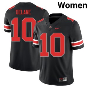 Women's Faheem Delane Ohio State #10 Official Blackout College Football Jersey 171135-962