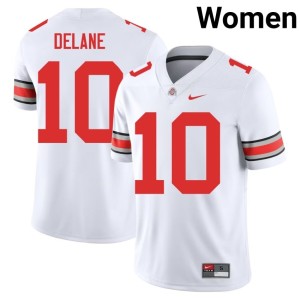 Womens Ohio State Buckeyes White Faheem Delane College Football #10 NCAA Jersey 848482-873