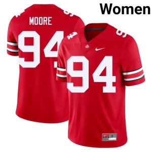 Women's Jason Moore Scarlet College Football NCAA #94 OSU Buckeyes Jerseys 616801-291
