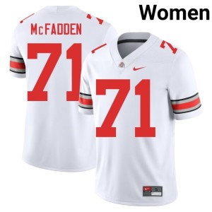 Women's 2025 Jayvon McFadden College Football White #71 Ohio State Jersey 160095-777