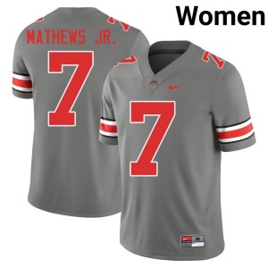 Women #7 Jermaine Mathews Jr. Go Bucks College Football NCAA Grey Jerseys 510755-120