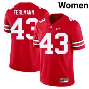 Women Go Bucks Stitched Scarlet College Football #43 John Ferlmann Jerseys 222201-873