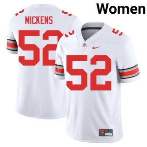 Women's White #52 Joshua Mickens The Ohio State Official College Football Jersey 819077-701