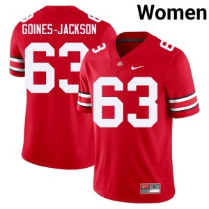 Womens College Football #63 Julian Goines-Jackson Replica Scarlet OSU Buckeyes Jerseys 529519-884